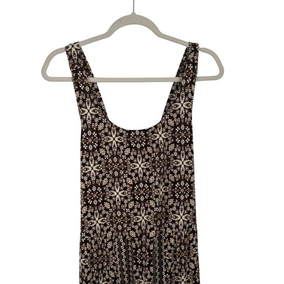 J Jill Kona St Cross Back Brown Floral Midi Dress Boho Preppy NEW Womens Large - Picture 3 of 10